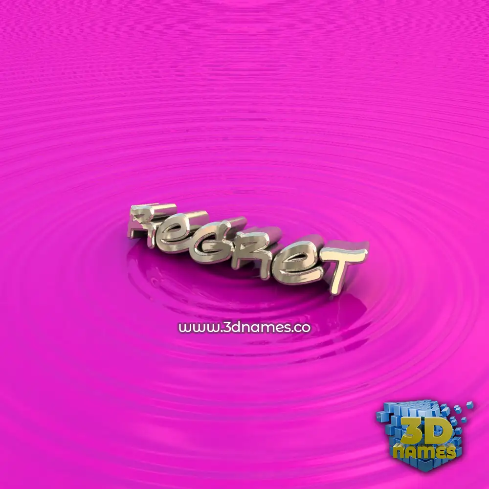 regret in Pink Graffiti style - 3D name wallpaper