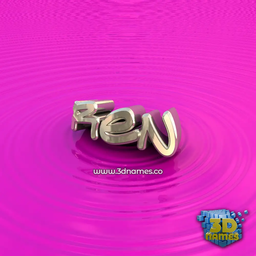 ren in Pink Graffiti style - 3D name wallpaper