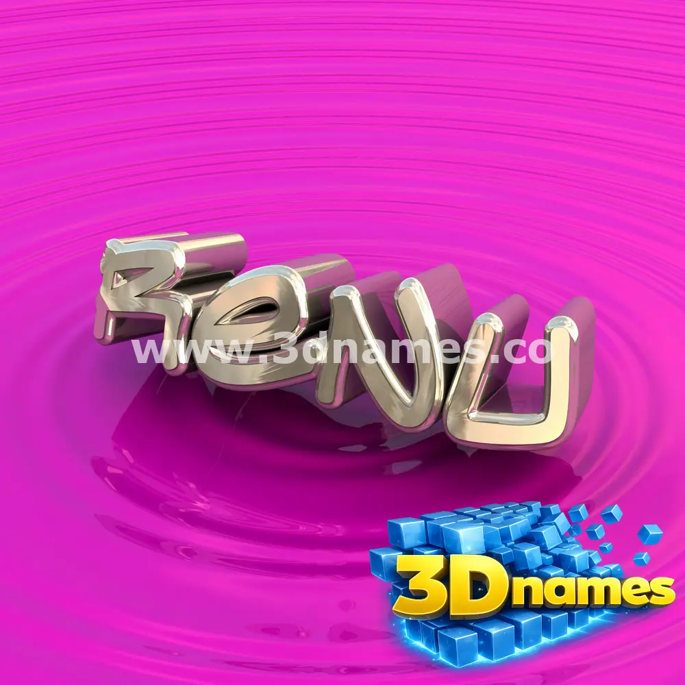 renu in Pink Graffiti style - 3D name wallpaper