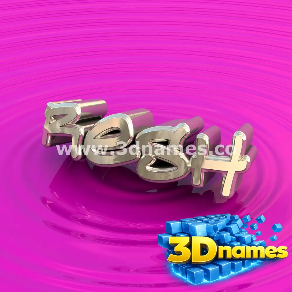 resh in Pink Graffiti style - 3D name wallpaper