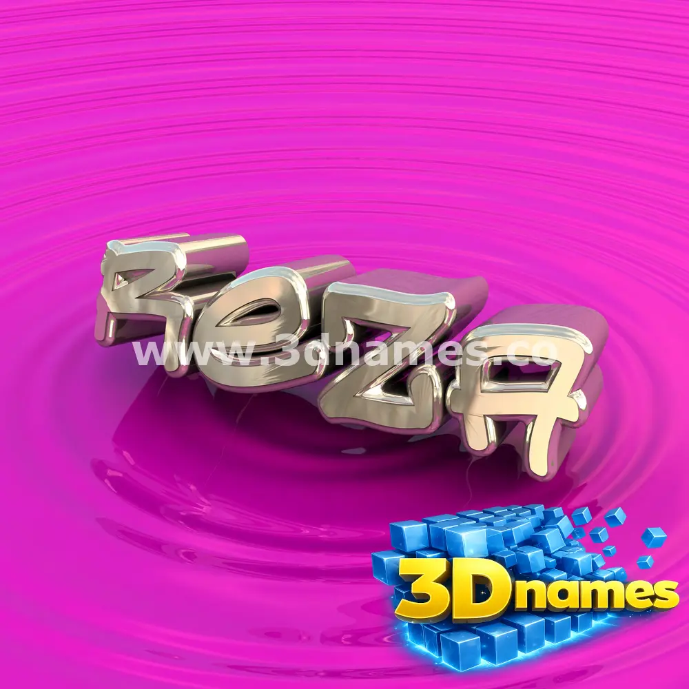 reza in Pink Graffiti style - 3D name wallpaper