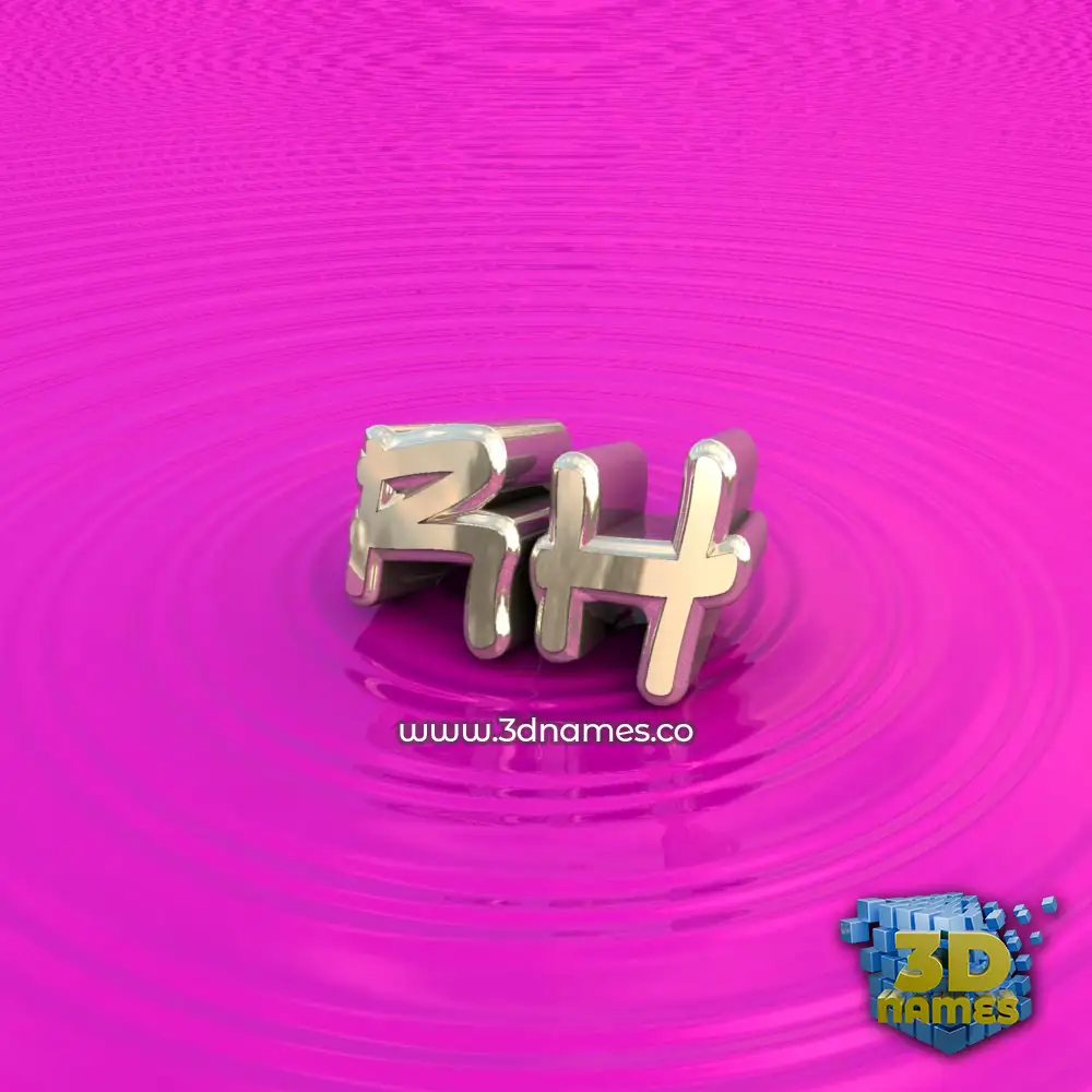 rh in Pink Graffiti style - 3D name wallpaper