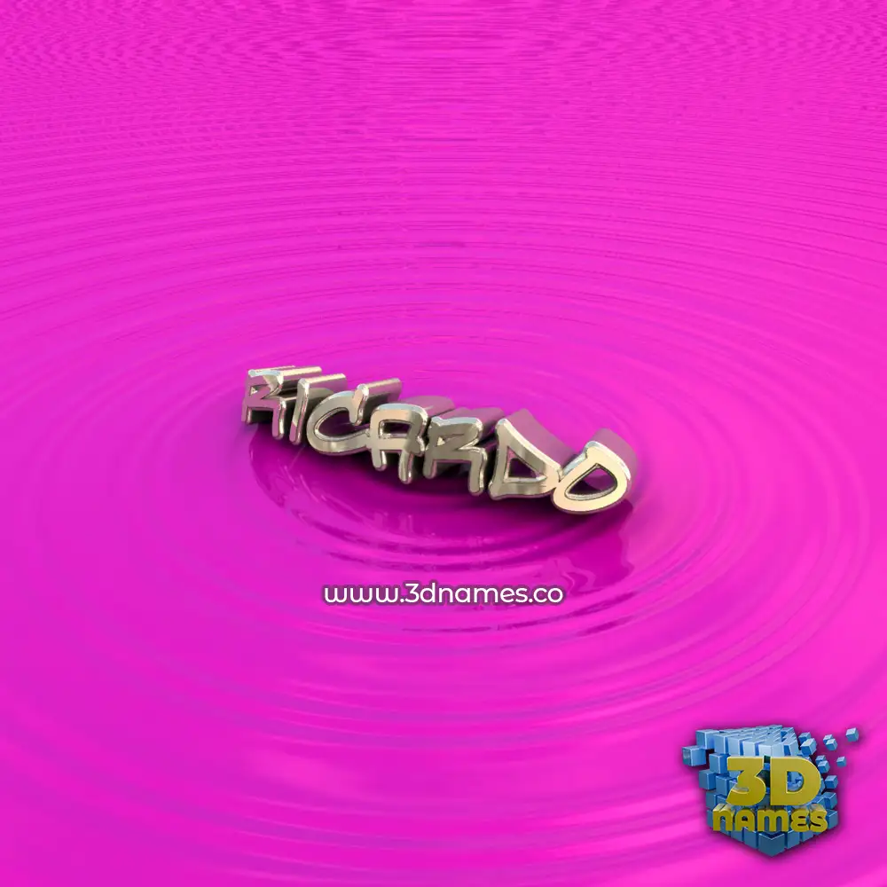 ricardo in Pink Graffiti style - 3D name wallpaper