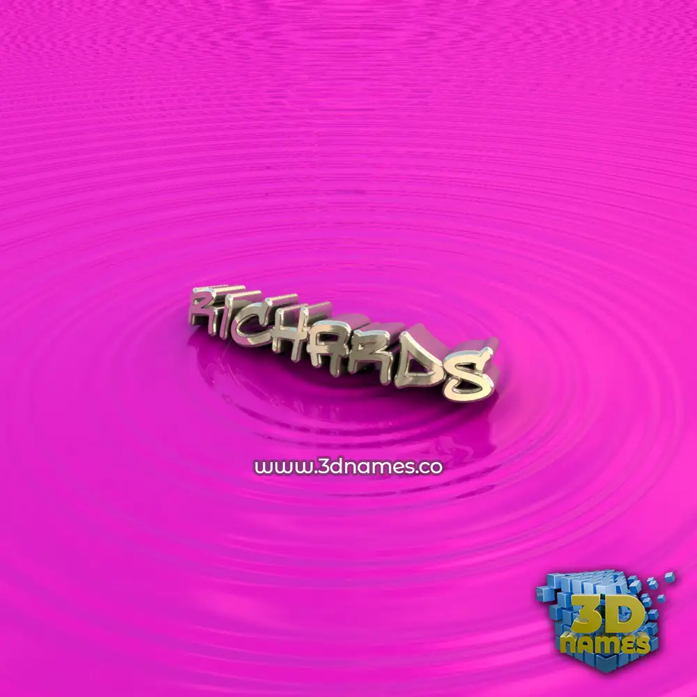 richards in Pink Graffiti style - 3D name wallpaper