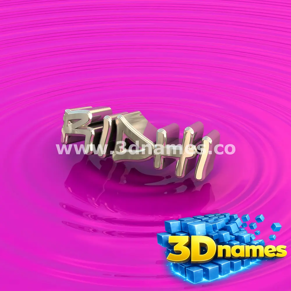 ridhi in Pink Graffiti style - 3D name wallpaper
