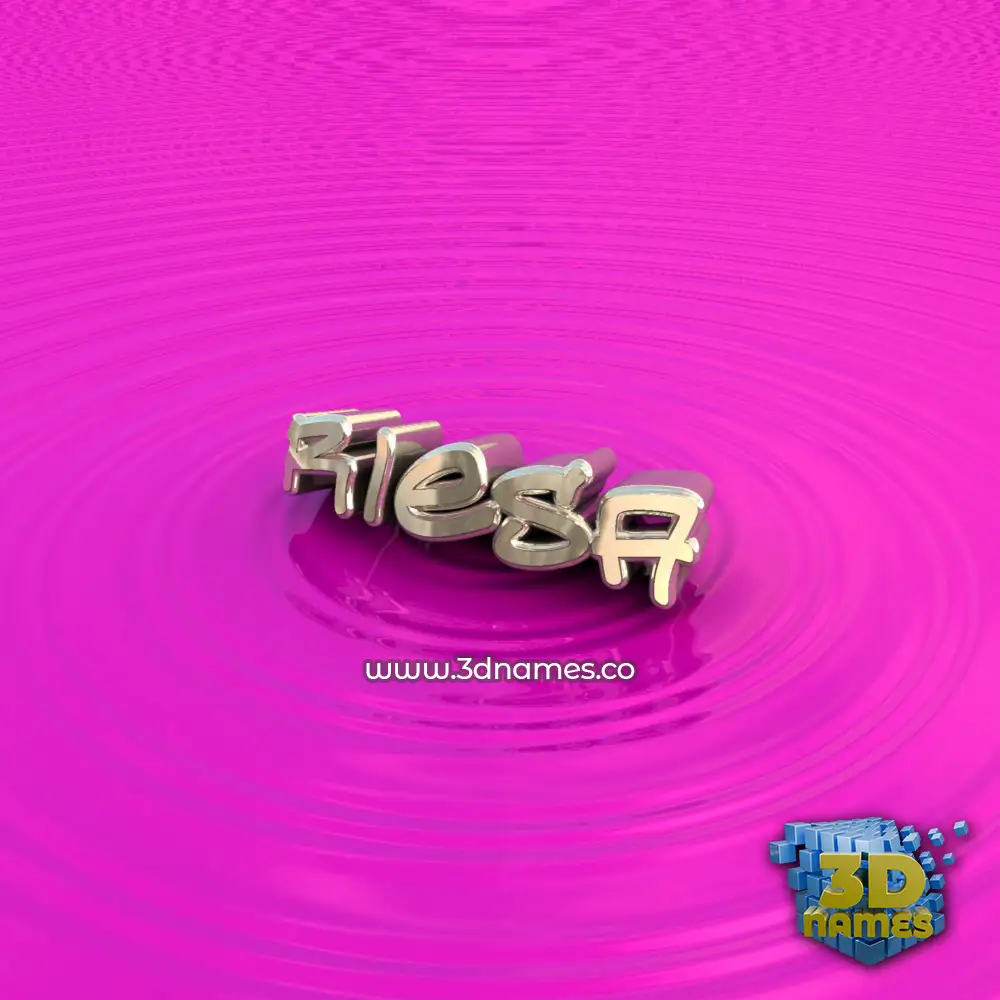 riesa in Pink Graffiti style - 3D name wallpaper