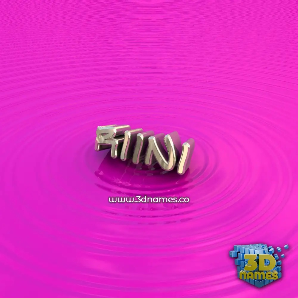riini in Pink Graffiti style - 3D name wallpaper