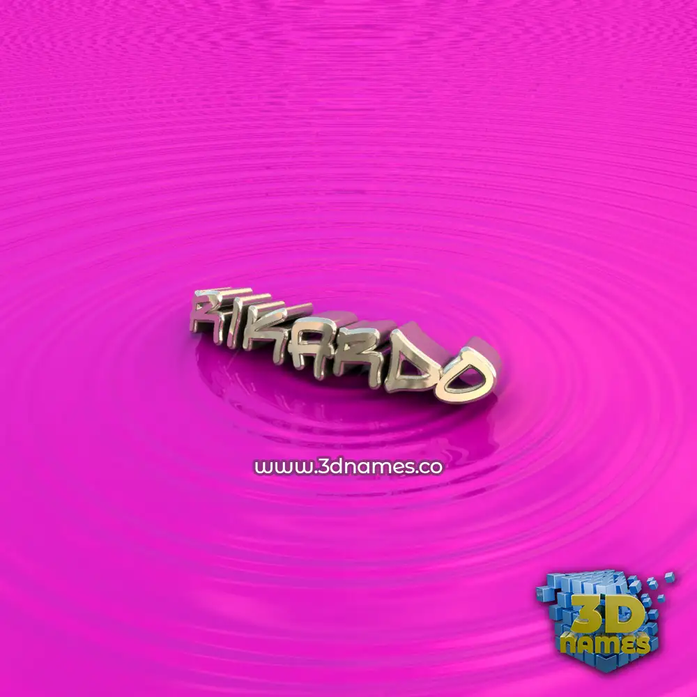 rikardo in Pink Graffiti style - 3D name wallpaper