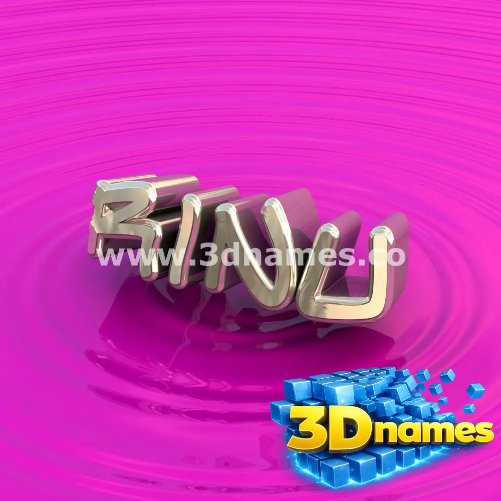 rinu in Pink Graffiti style - 3D name wallpaper