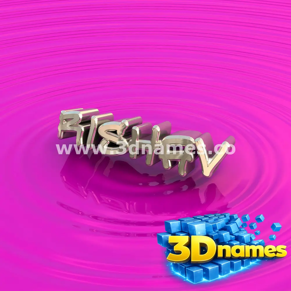 rishav in Pink Graffiti style - 3D name wallpaper
