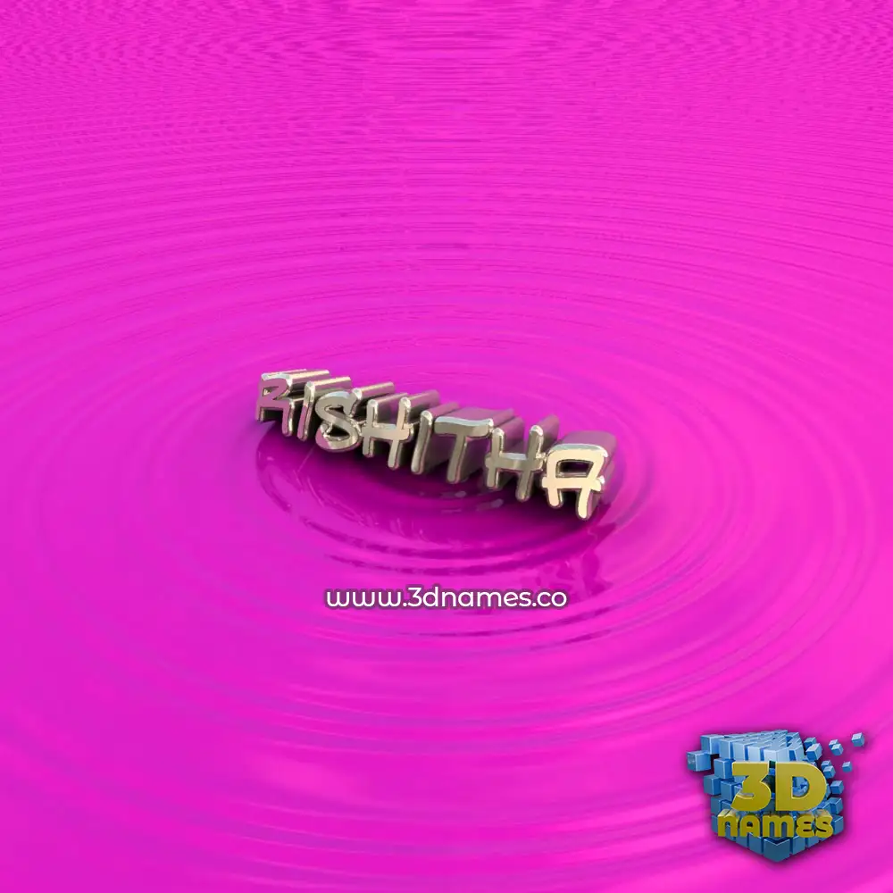 rishitha in Pink Graffiti style - 3D name wallpaper