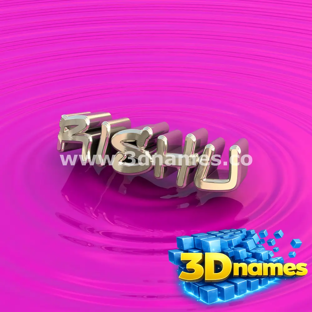 rishu in Pink Graffiti style - 3D name wallpaper