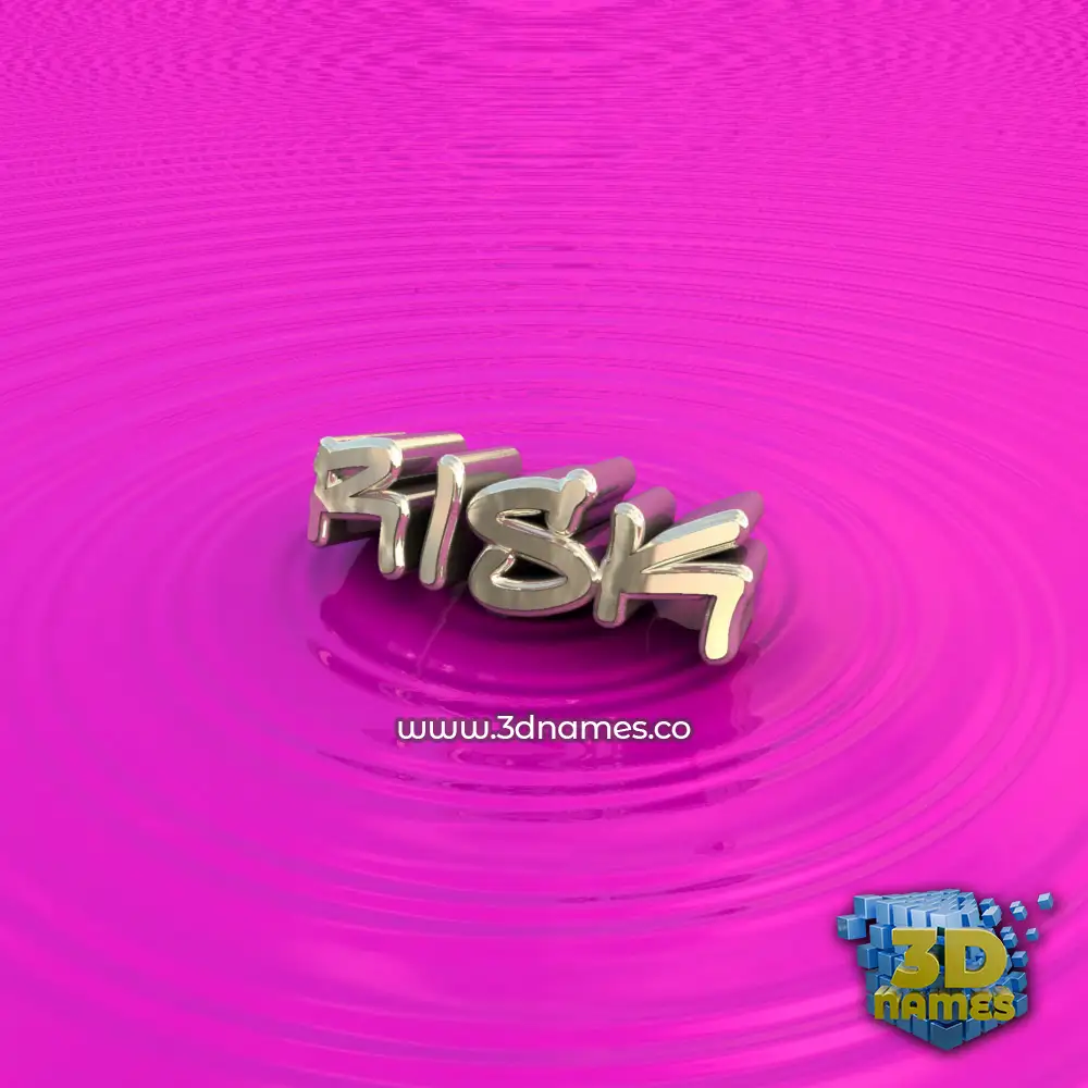 risk in Pink Graffiti style - 3D name wallpaper