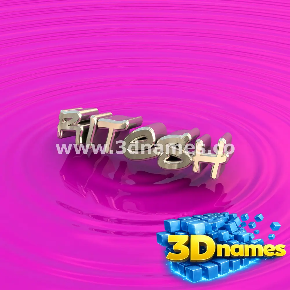 ritesh in Pink Graffiti style - 3D name wallpaper