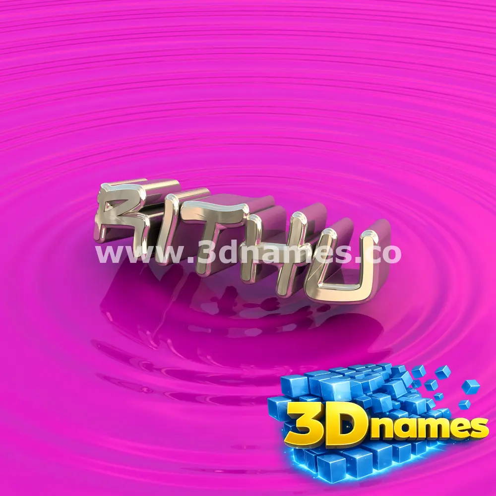 rithu in Pink Graffiti style - 3D name wallpaper