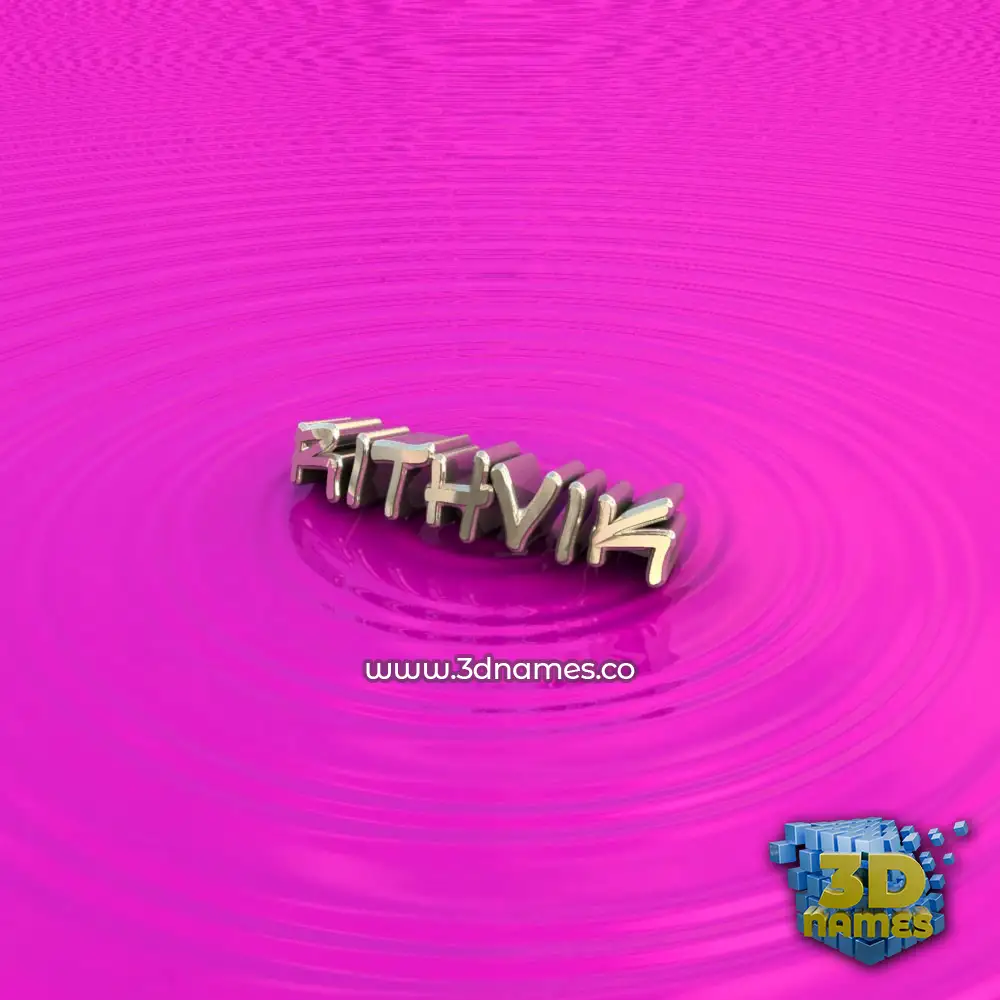 rithvik in Pink Graffiti style - 3D name wallpaper
