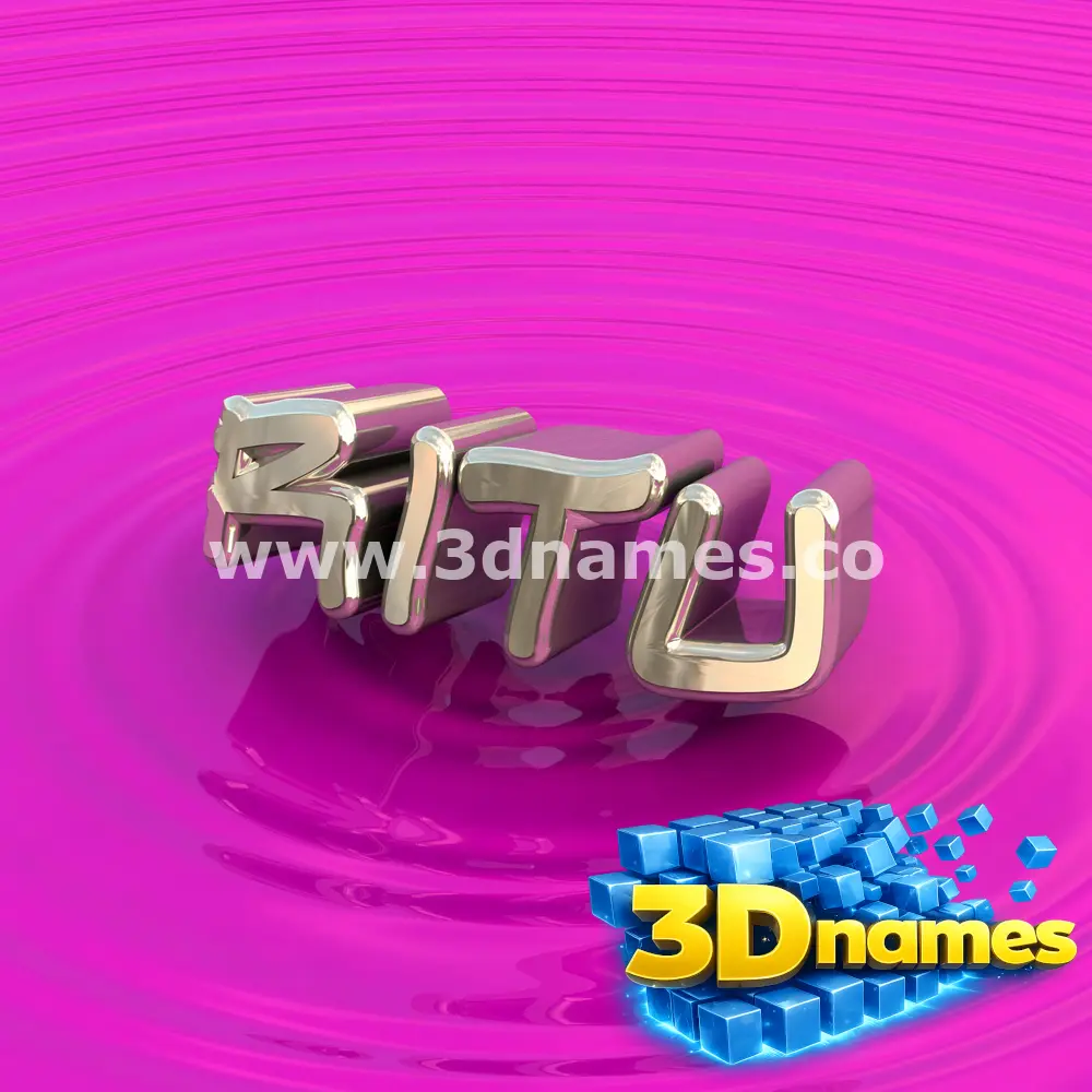 ritu in Pink Graffiti style - 3D name wallpaper