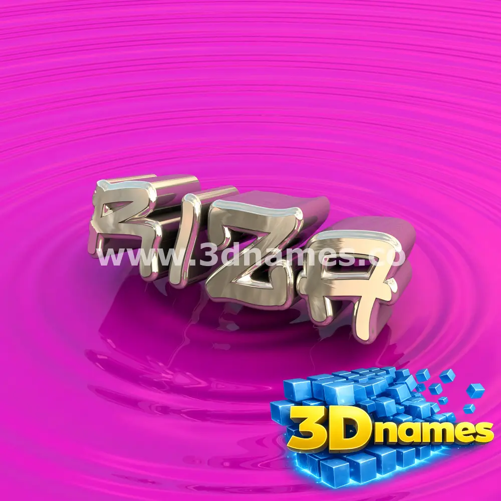 riza in Pink Graffiti style - 3D name wallpaper
