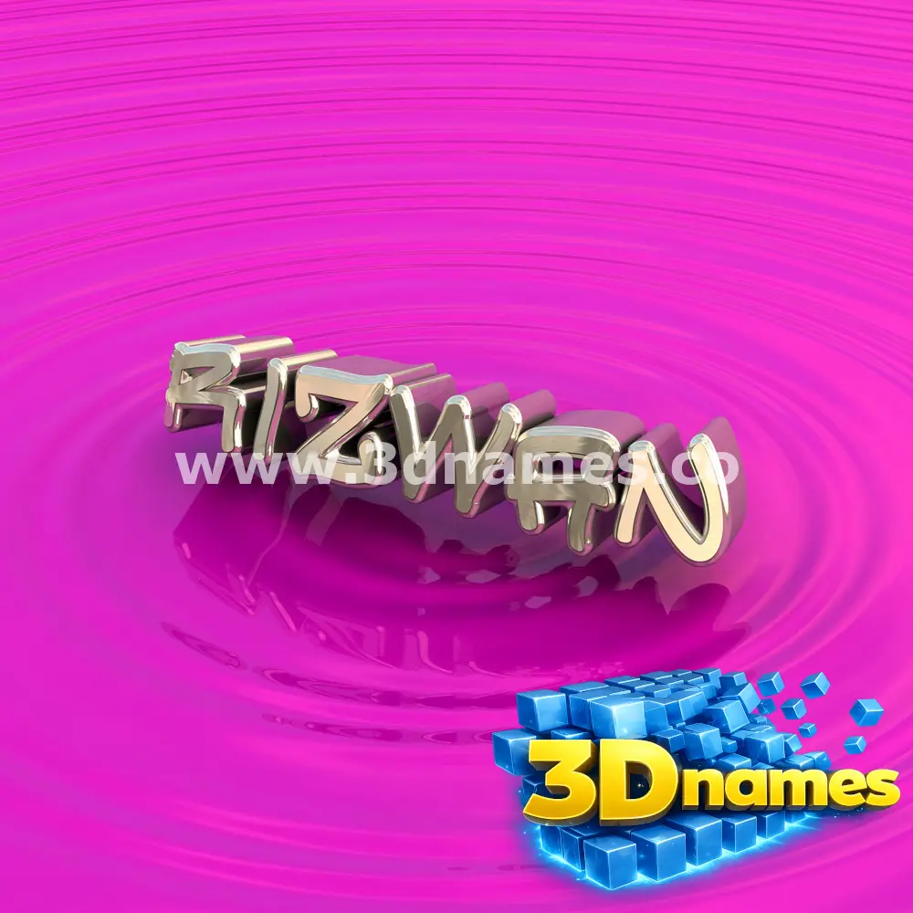 rizwan in Pink Graffiti style - 3D name wallpaper
