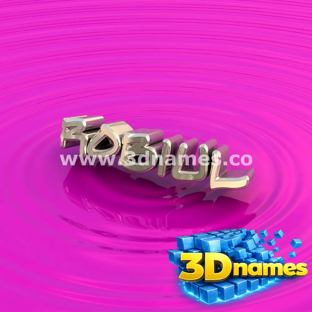 robiul in Pink Graffiti style - 3D name wallpaper