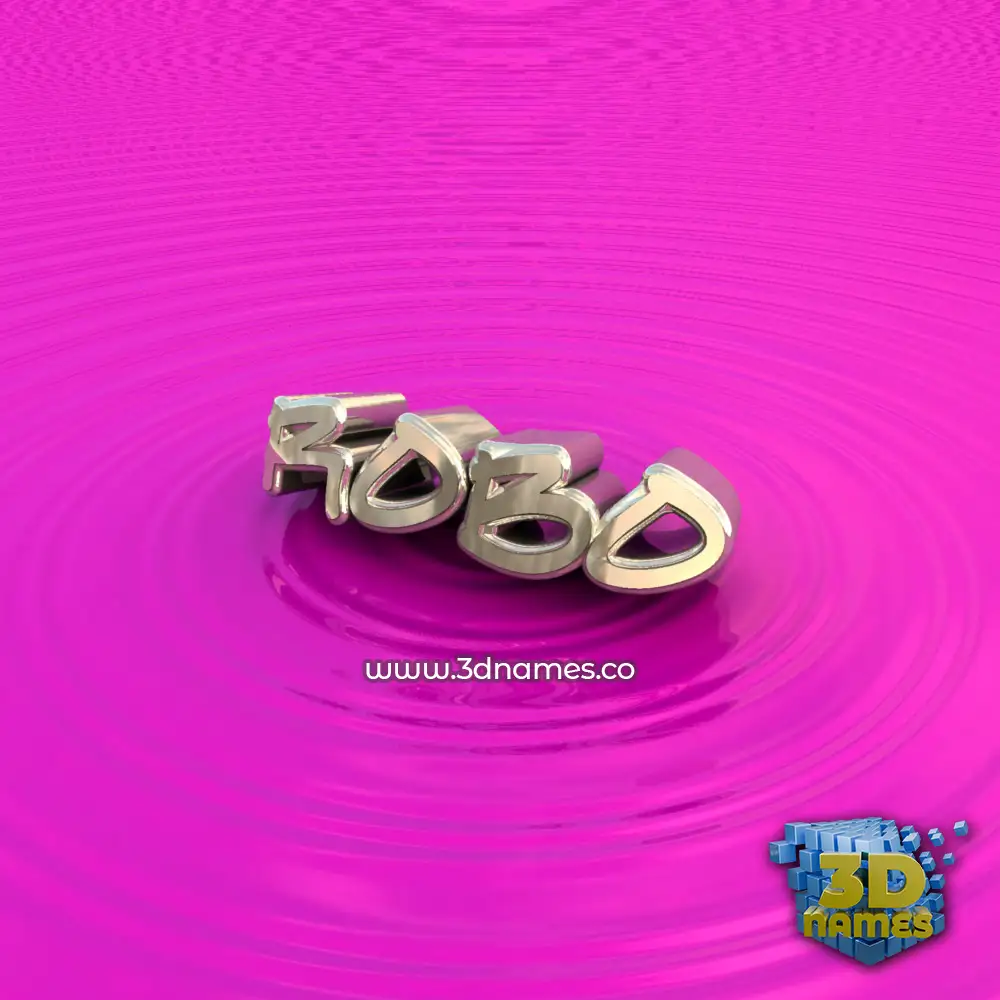 robo in Pink Graffiti style - 3D name wallpaper