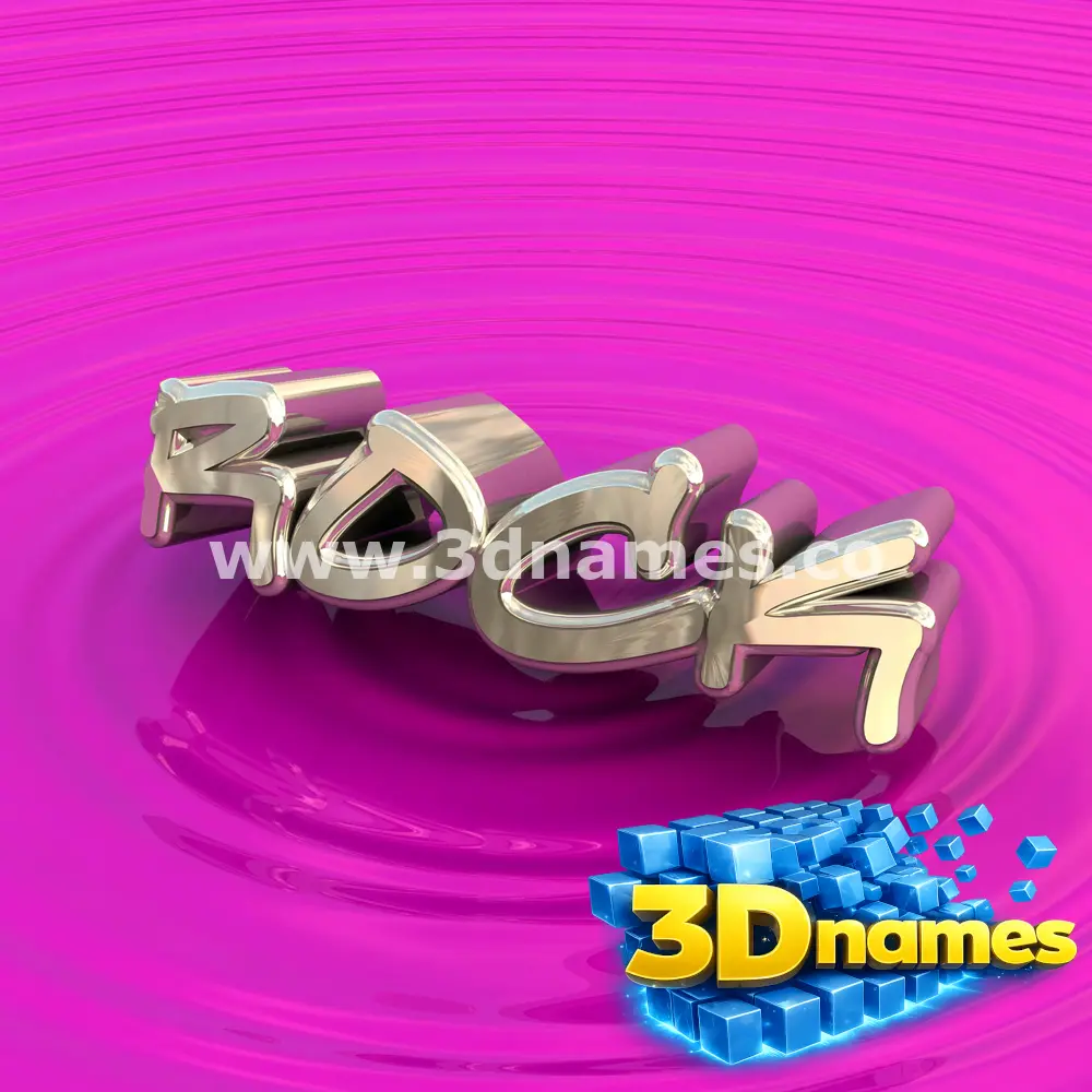 rock in Pink Graffiti style - 3D name wallpaper