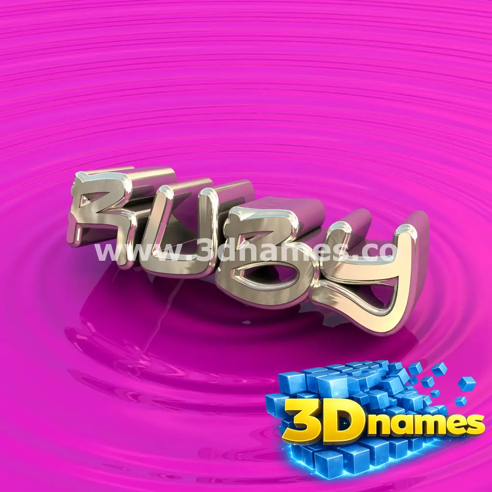 ruby in Pink Graffiti style - 3D name wallpaper