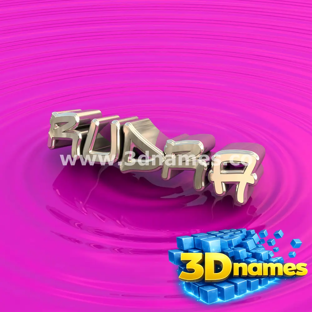 rudra in Pink Graffiti style - 3D name wallpaper