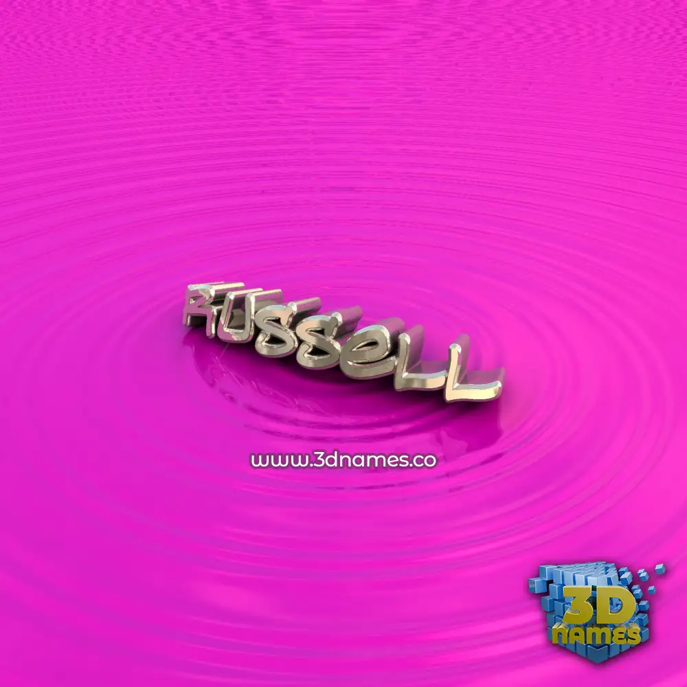russell in Pink Graffiti style - 3D name wallpaper