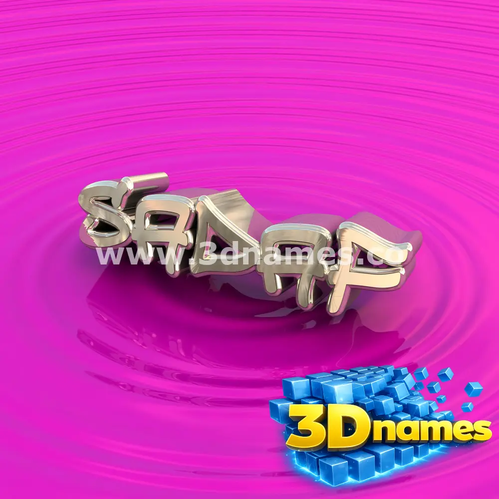 sadaf in Pink Graffiti style - 3D name wallpaper