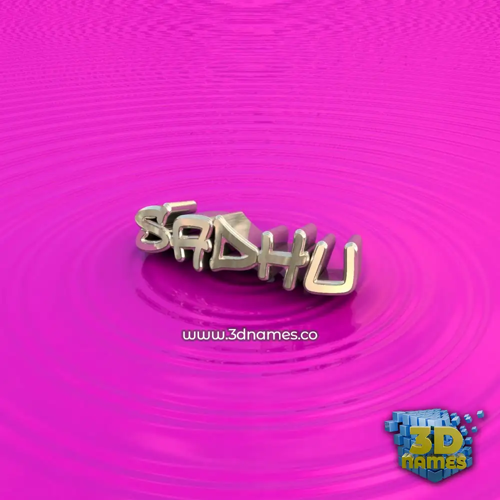 sadhu in Pink Graffiti style - 3D name wallpaper