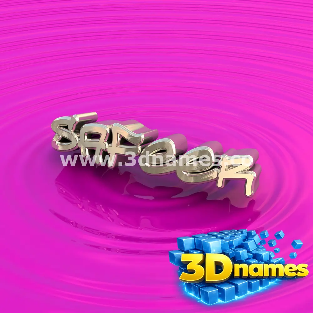 safeer in Pink Graffiti style - 3D name wallpaper