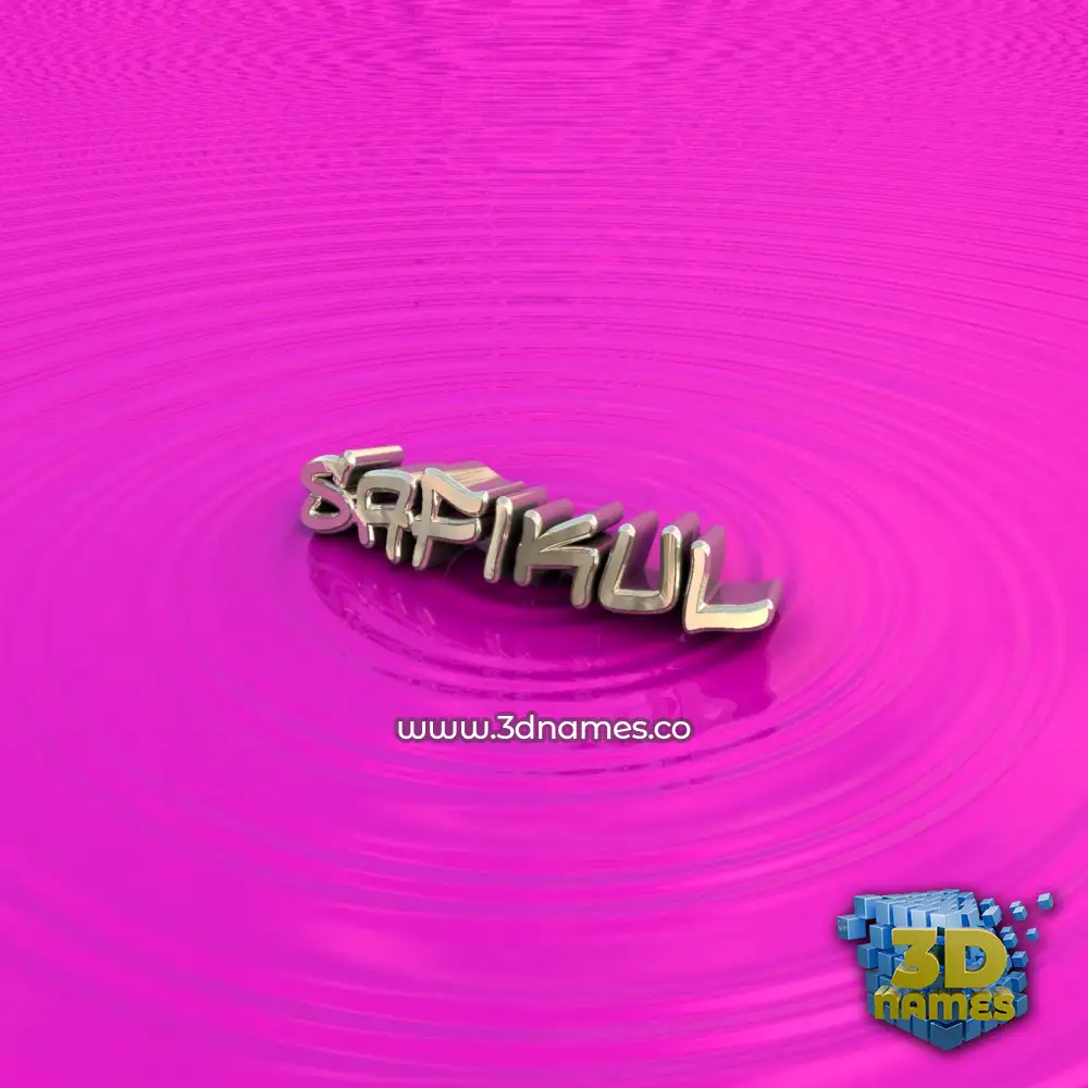 safikul in Pink Graffiti style - 3D name wallpaper