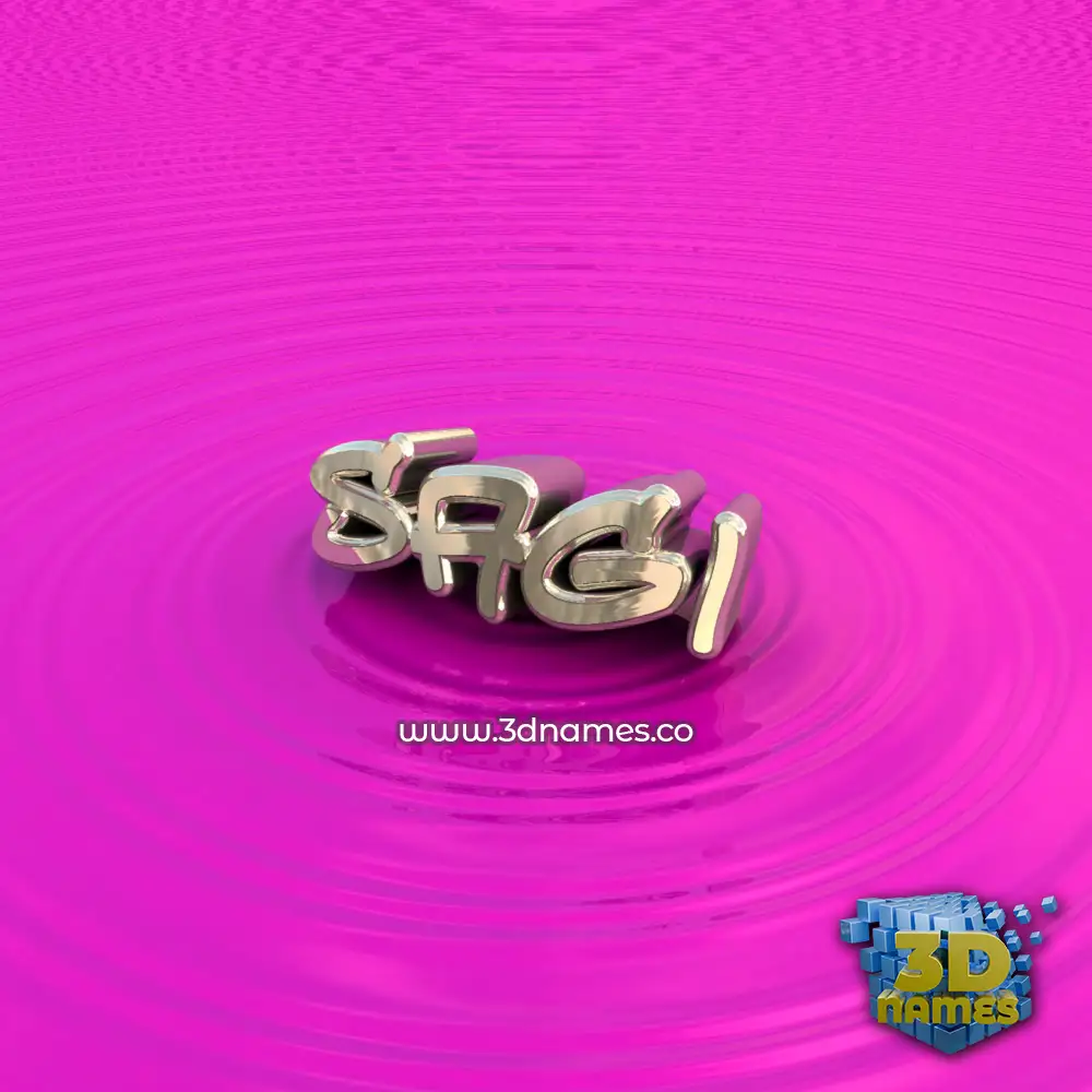 sagi in Pink Graffiti style - 3D name wallpaper