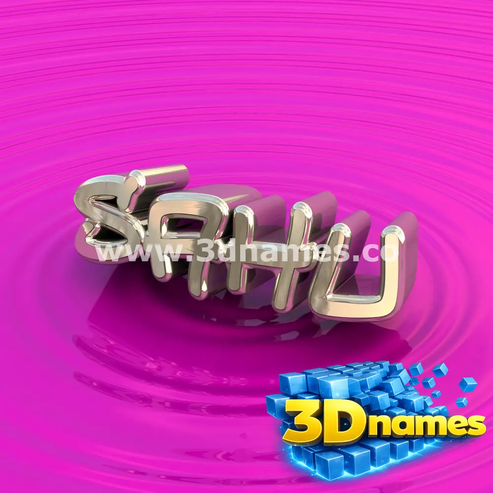sahu in Pink Graffiti style - 3D name wallpaper