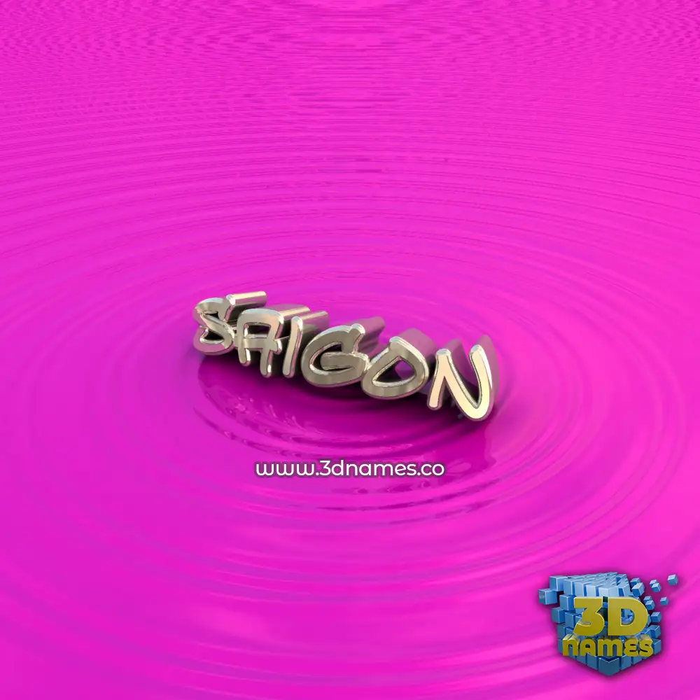 saigon in Pink Graffiti style - 3D name wallpaper