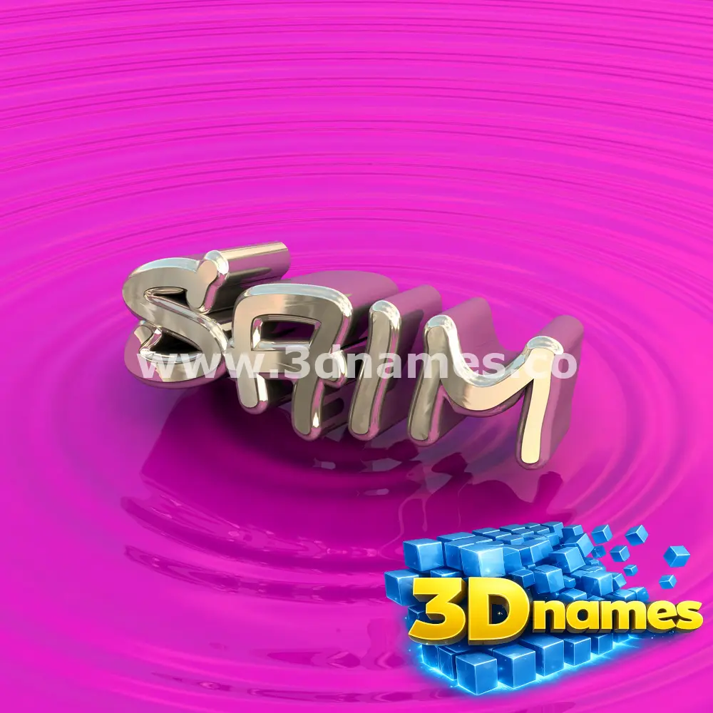 saim in Pink Graffiti style - 3D name wallpaper