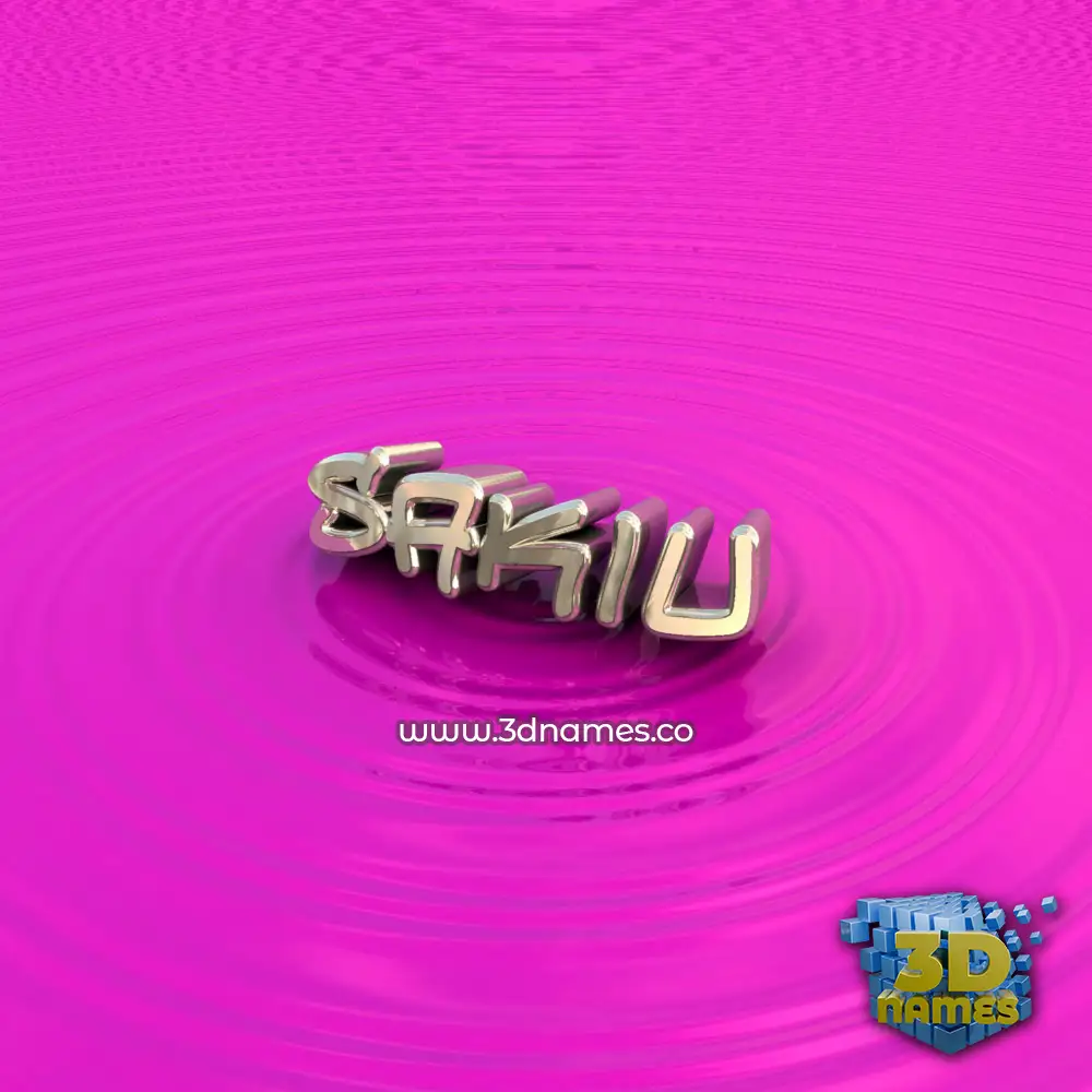 sakiu in Pink Graffiti style - 3D name wallpaper