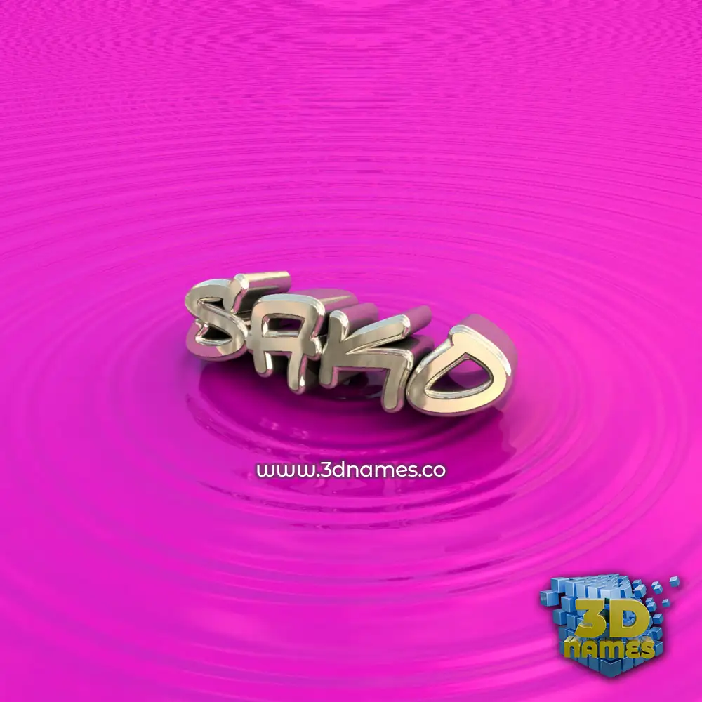 sako in Pink Graffiti style - 3D name wallpaper