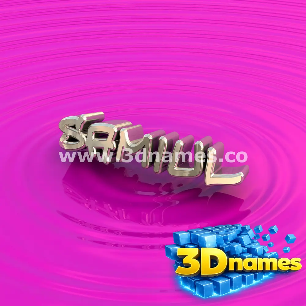 samiul in Pink Graffiti style - 3D name wallpaper