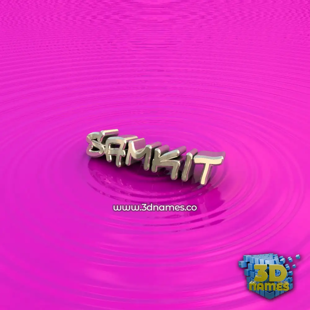 samkit in Pink Graffiti style - 3D name wallpaper