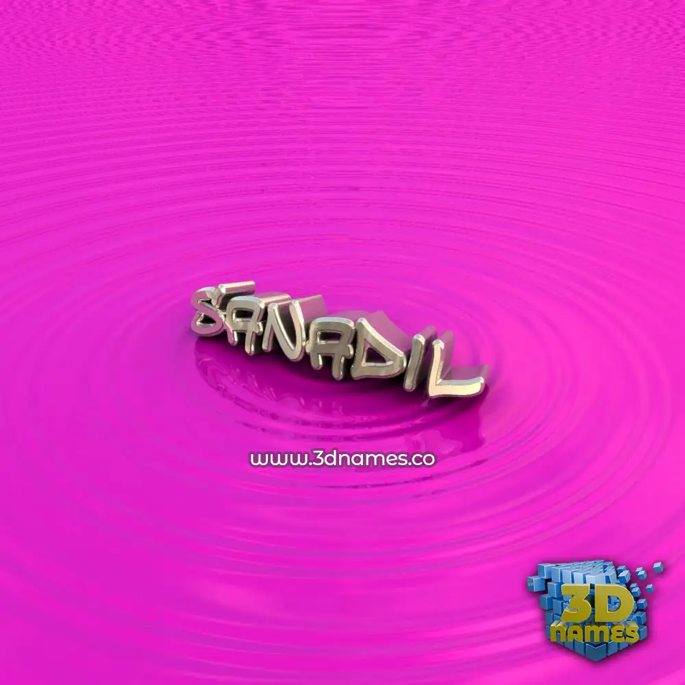 sanadil in Pink Graffiti style - 3D name wallpaper