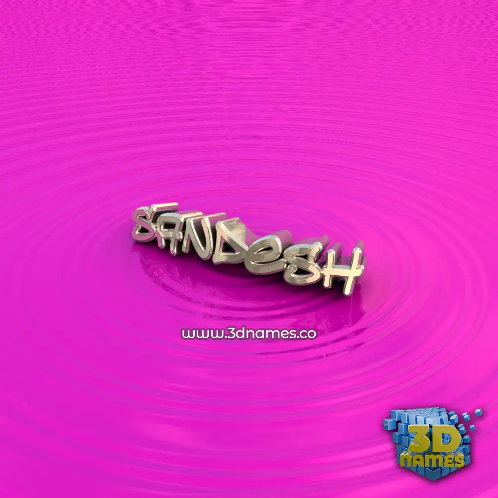 sandesh in Pink Graffiti style - 3D name wallpaper