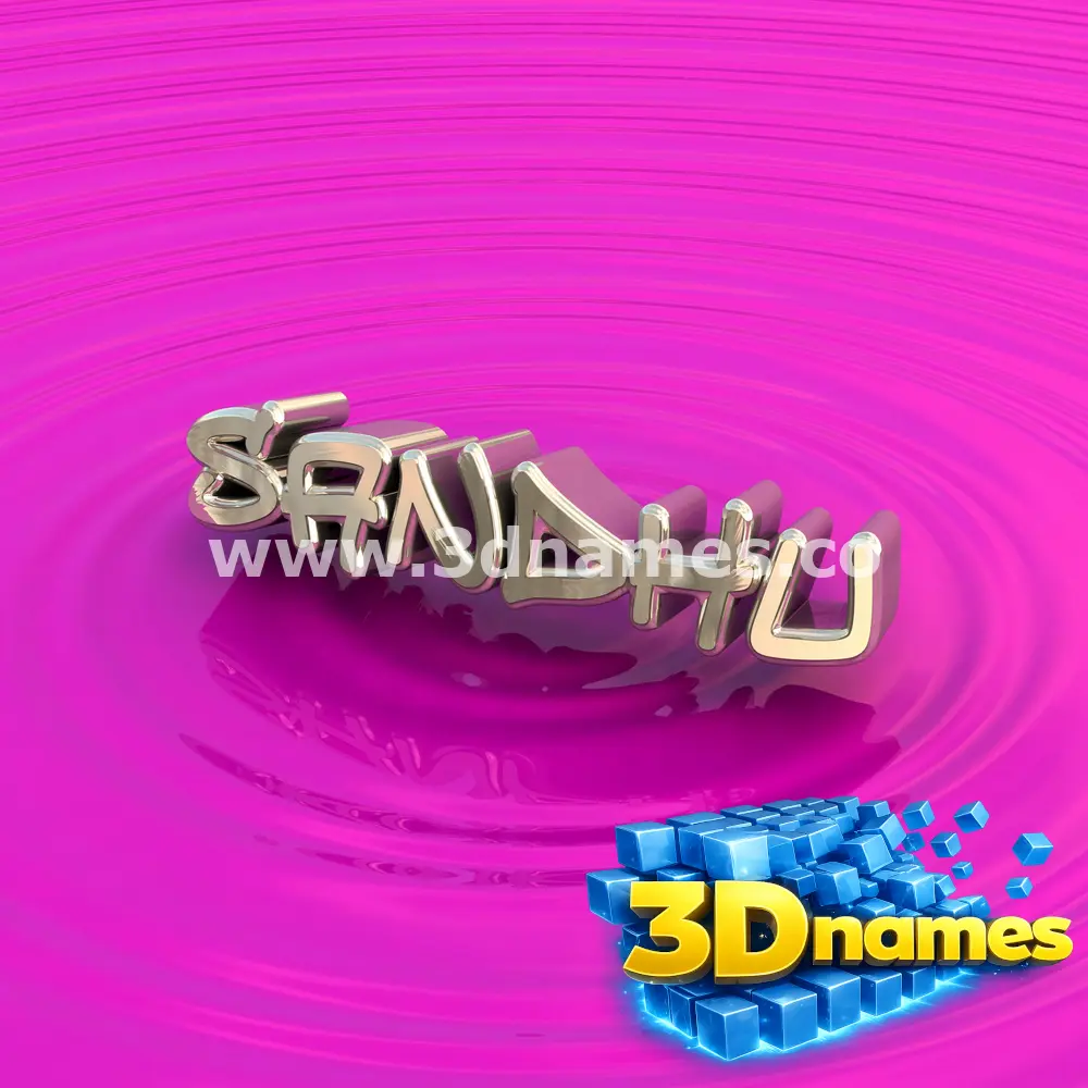 sandhu in Pink Graffiti style - 3D name wallpaper