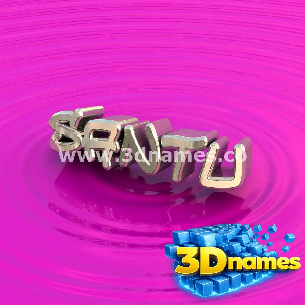 santu in Pink Graffiti style - 3D name wallpaper