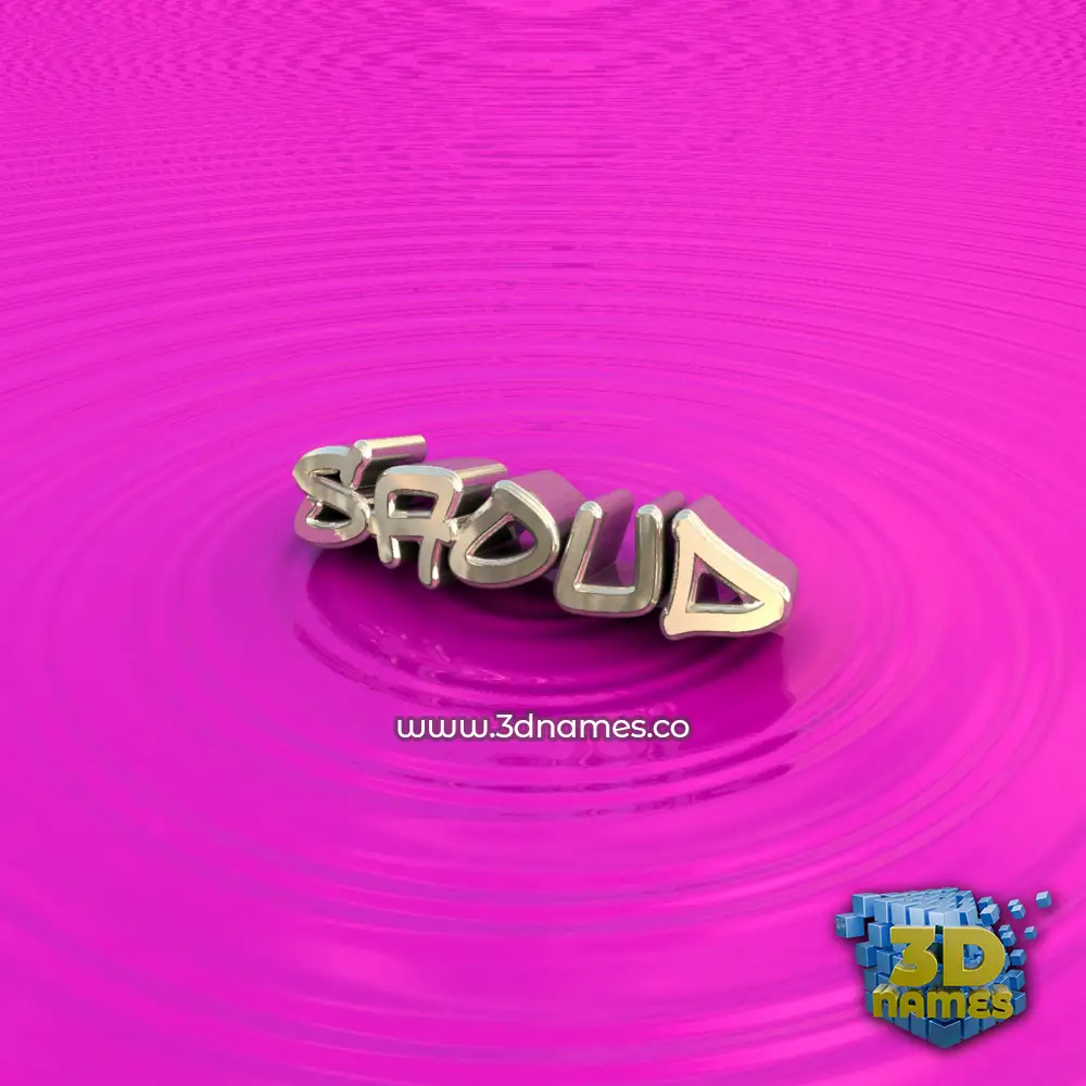 saoud in Pink Graffiti style - 3D name wallpaper