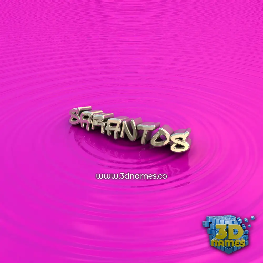 sarantos in Pink Graffiti style - 3D name wallpaper