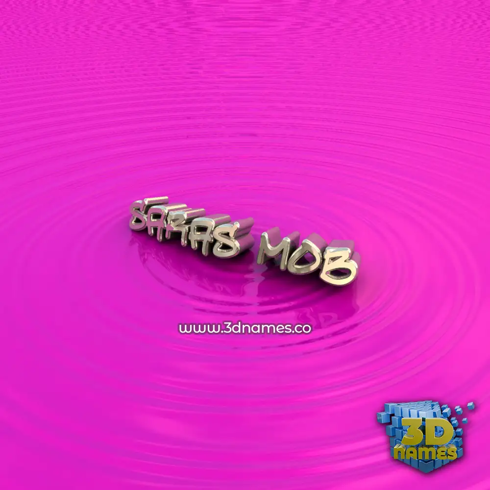saras mob in Pink Graffiti style - 3D name wallpaper