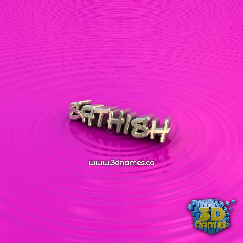 sathish in Pink Graffiti style - 3D name wallpaper