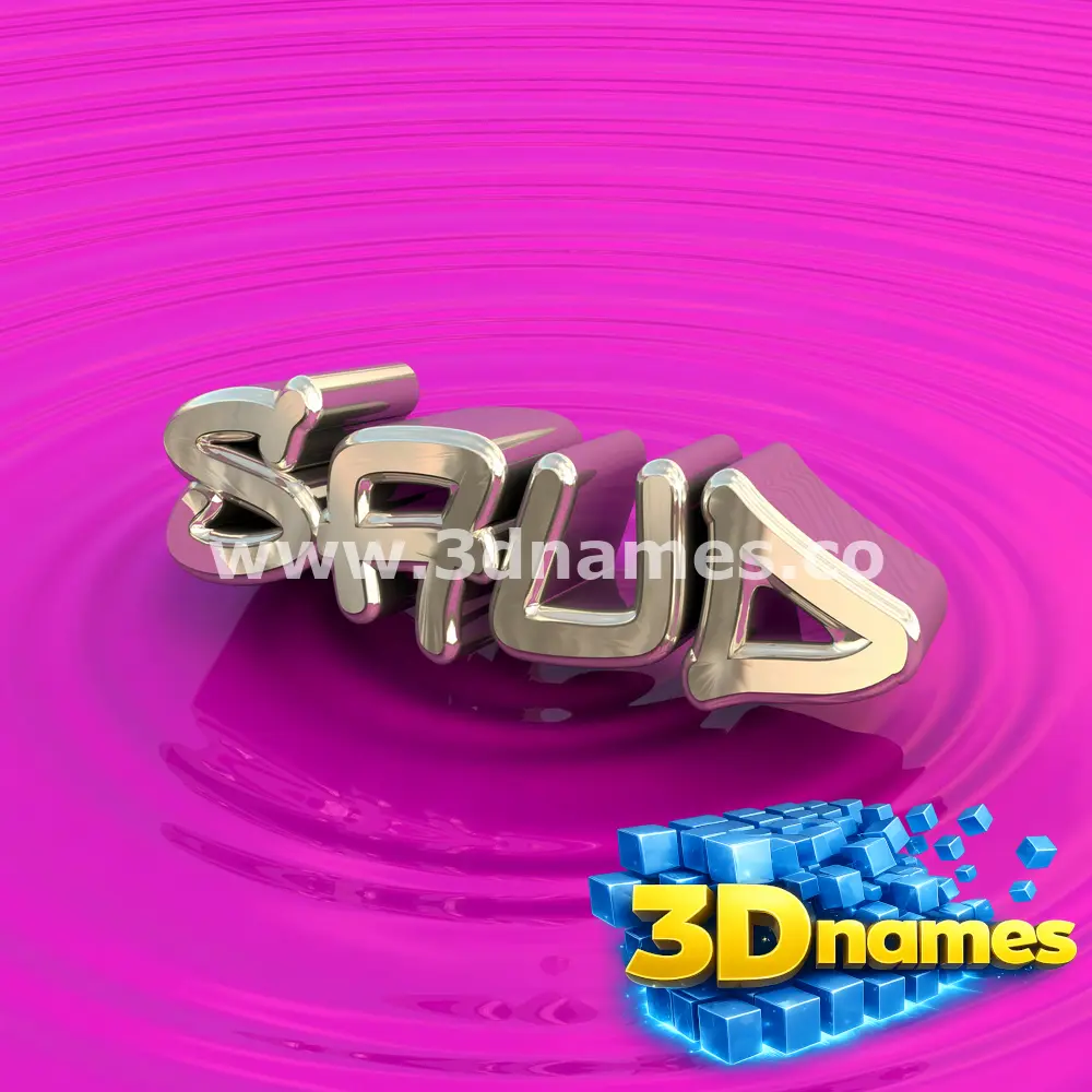 saud in Pink Graffiti style - 3D name wallpaper